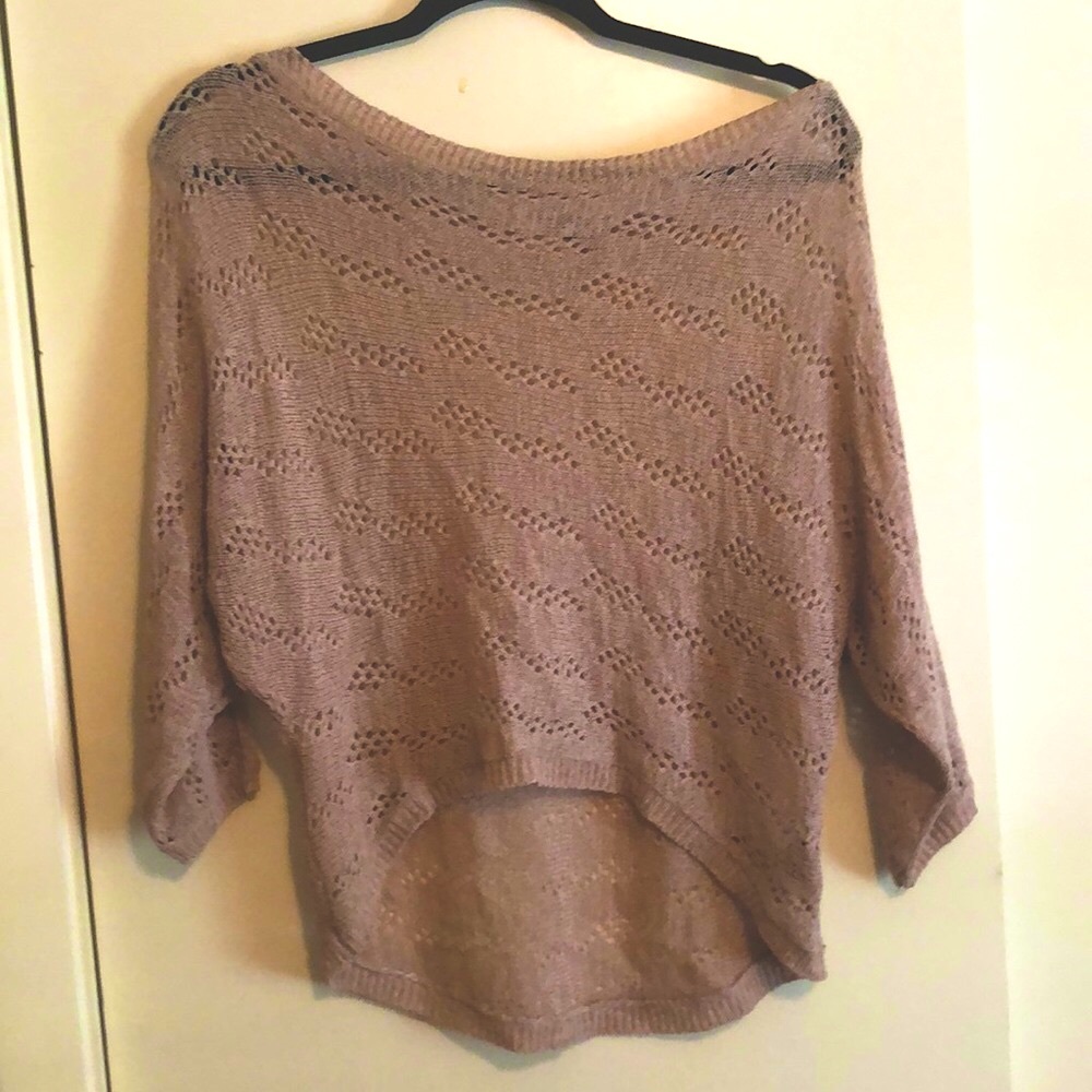 Taupe Off the Shoulder Sweater